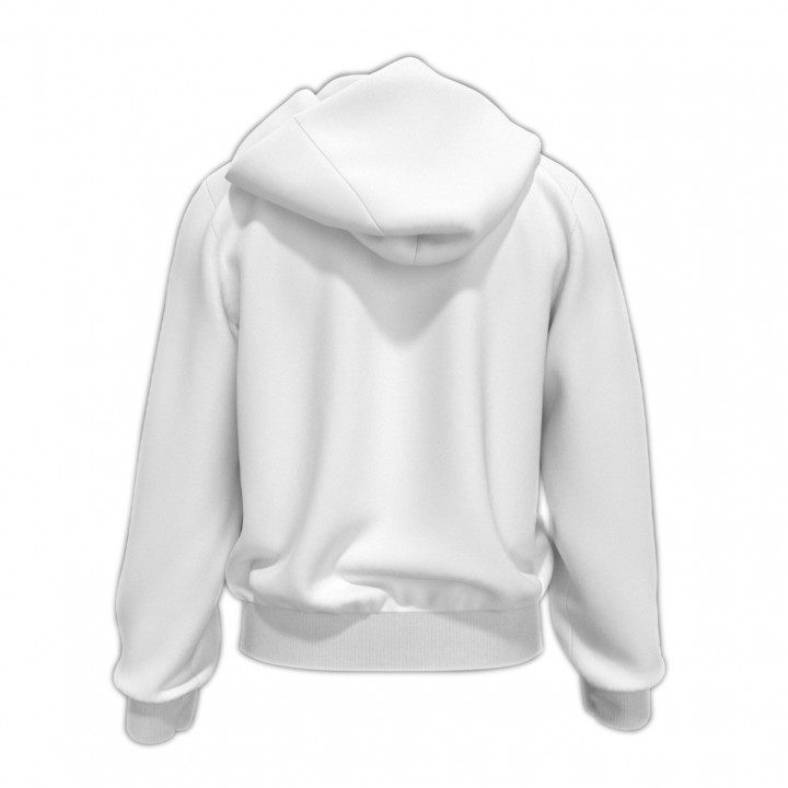 Beyaz Fermuarlı Kapüşonlu Promosyon Sweatshirt